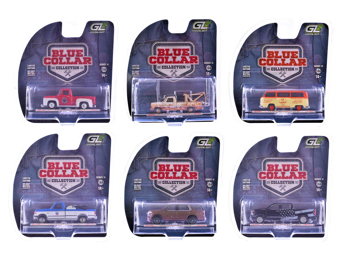 'Blue Collar Collection' Series 14 Set of 6 pieces 1/64 Diecast Model Cars by Greenlight