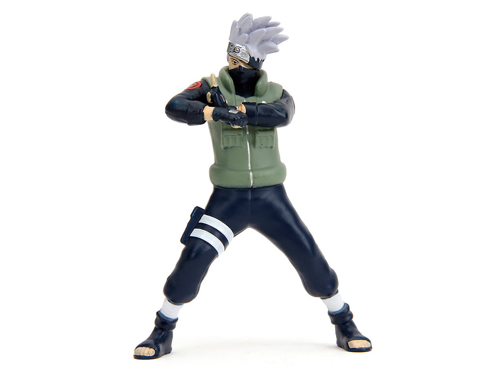 1993 Mazda RX-7 Dark Blue with Graphics and Kakashi Hatake Diecast Figure 'Naruto Shippuden' (2009-2017) TV Series 'Anime Hollywood Rides' Series 1/24 Diecast Model Car by Jada