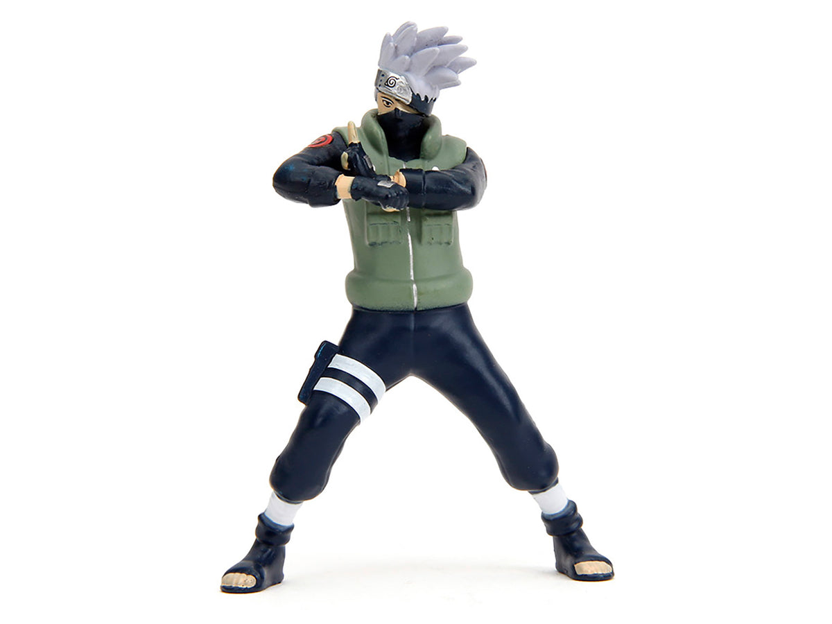 1993 Mazda RX-7 Dark Blue with Graphics and Kakashi Hatake Diecast Figure 'Naruto Shippuden' (2009-2017) TV Series 'Anime Hollywood Rides' Series 1/24 Diecast Model Car by Jada