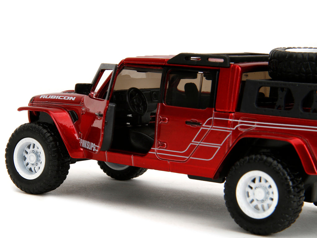 2020 Jeep Gladiator Pickup Truck Candy Red 'Pink Slips' Series 1/32 Diecast Model Car by Jada