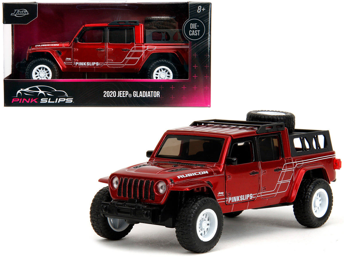 2020 Jeep Gladiator Pickup Truck Candy Red 'Pink Slips' Series 1/32 Diecast Model Car by Jada
