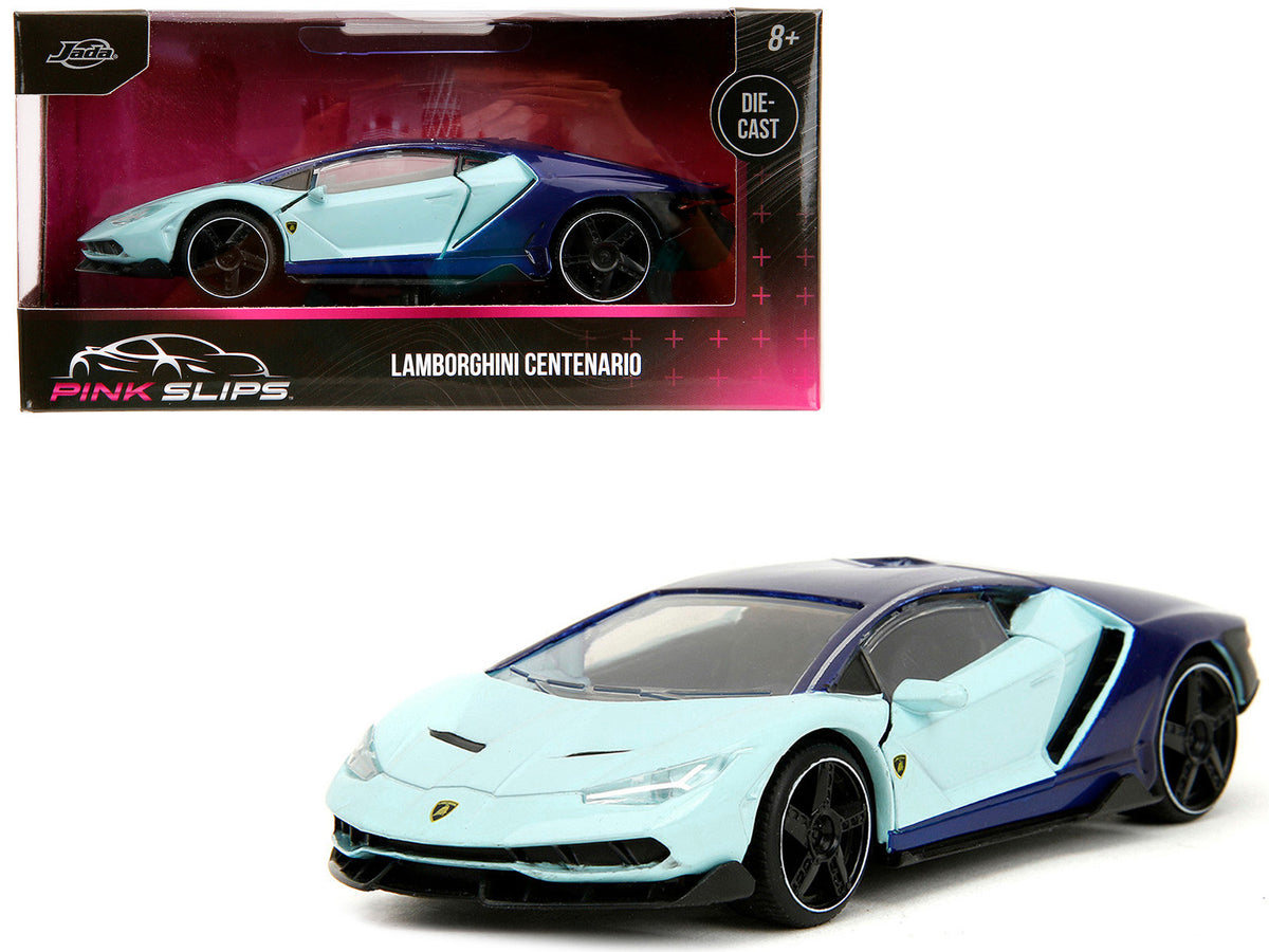 Lamborghini Centenario Light Blue and Purple 'Pink Slips' Series 1/32 Diecast Model Car by Jada