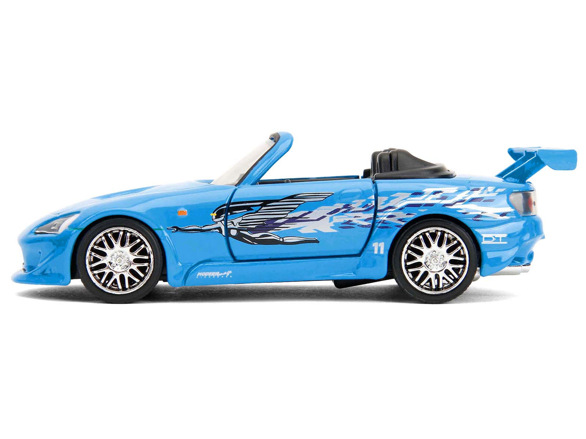 2001 Honda S2000 Convertible Blue with Graphics 'Fast & Furious Remix - 25th Anniversary' Series  1/32 Diecast Model Car by Jada