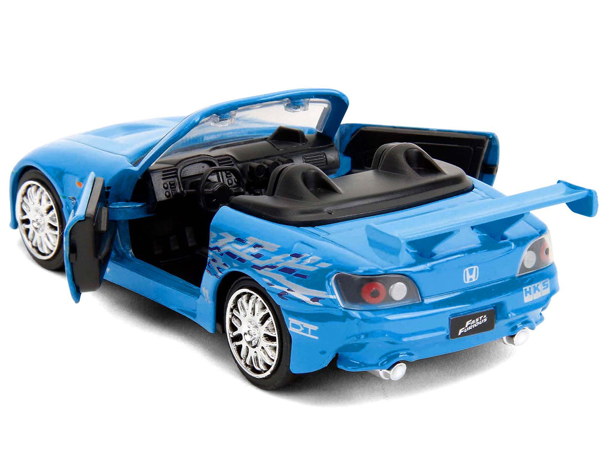 2001 Honda S2000 Convertible Blue with Graphics 'Fast & Furious Remix - 25th Anniversary' Series  1/32 Diecast Model Car by Jada
