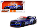 2024 Ford Mustang Dark Horse Candy Blue with White Top and 'Mustang Horse Graphics' 'Bigtime Muscle' Series 1/24 Diecast Model Car by Jada