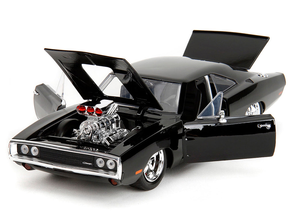 1970 Dodge Charger Black with Race Interior 'The Fast and the Furious' (2001) Movie '25 Years of Fast & Furious' Series 1/24 Diecast Model Car by Jada