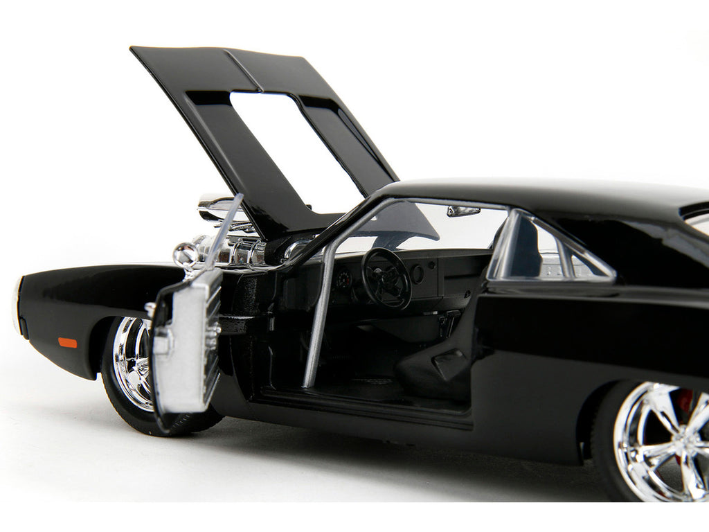 1970 Dodge Charger Black with Race Interior 'The Fast and the Furious' (2001) Movie '25 Years of Fast & Furious' Series 1/24 Diecast Model Car by Jada