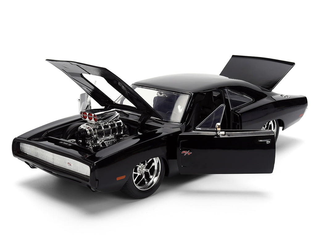 1970 Dodge Charger R/T Black 'Furious 7' (2015) Movie 'Fast & Furious' Series 1/24 Diecast Model Car by Jada