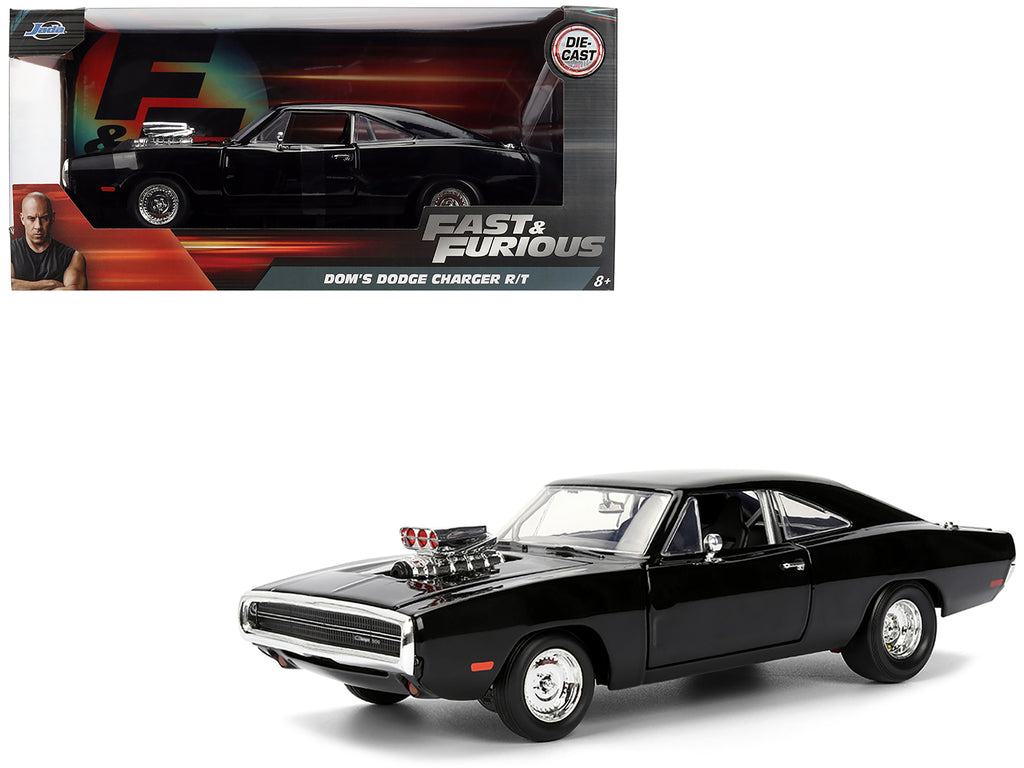 Dom's 1970 Dodge Charger R/T Black 'F9' (2021) Movie 'Fast & Furious' Series 1/24 Diecast Model Car by Jada
