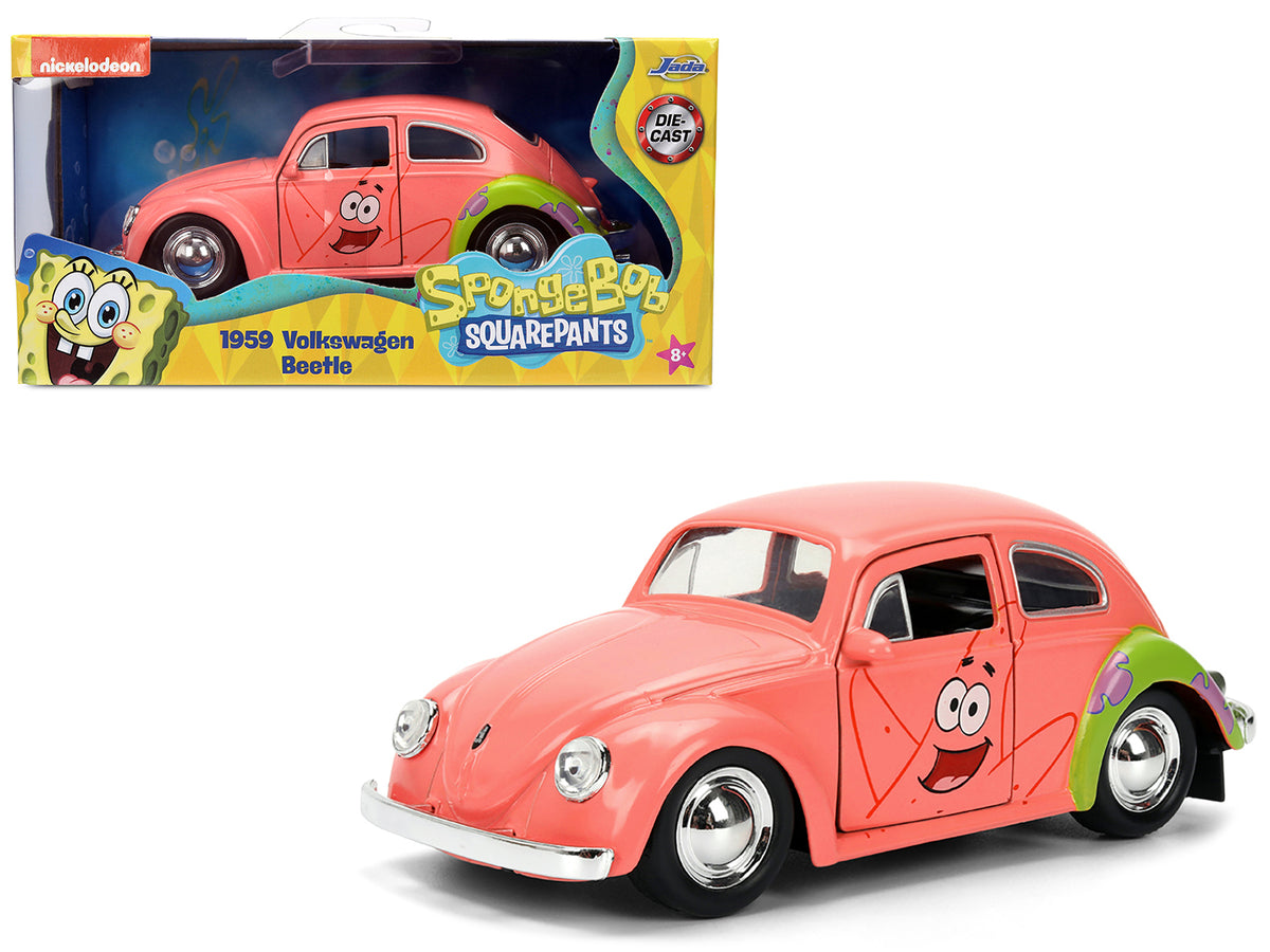 1959 Volkswagen Beetle 'Patrick Star' Livery Pink 'SpongeBob SquarePants' (1999-Current) TV Series 'Hollywood Rides' Series 1/32 Diecast Model Car by Jada