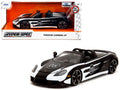 Porsche Carrera GT Convertible #05 Black with White Graphics 'Hyper-Spec' Series 1/24 Diecast Model Car by Jada
