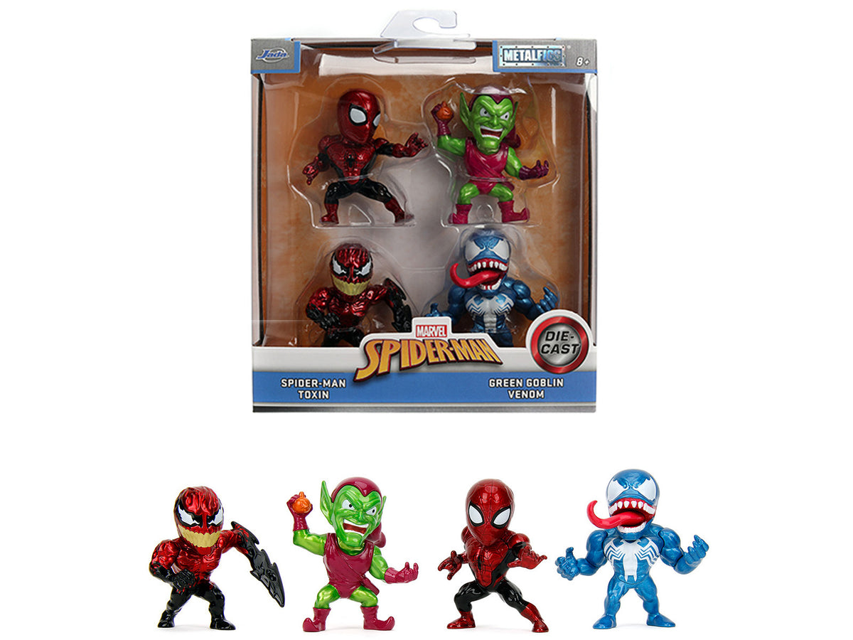 Set of 4 Diecast Figures 'Spider-Man' 'Metalfigs' Series Diecast Models by Jada