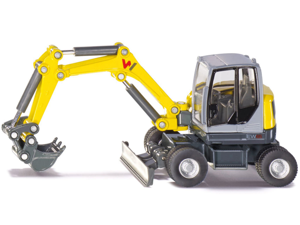 Wacker Neuson EW65 Mobile Excavator Yellow and Gray 1/50 Diecast Model by Siku