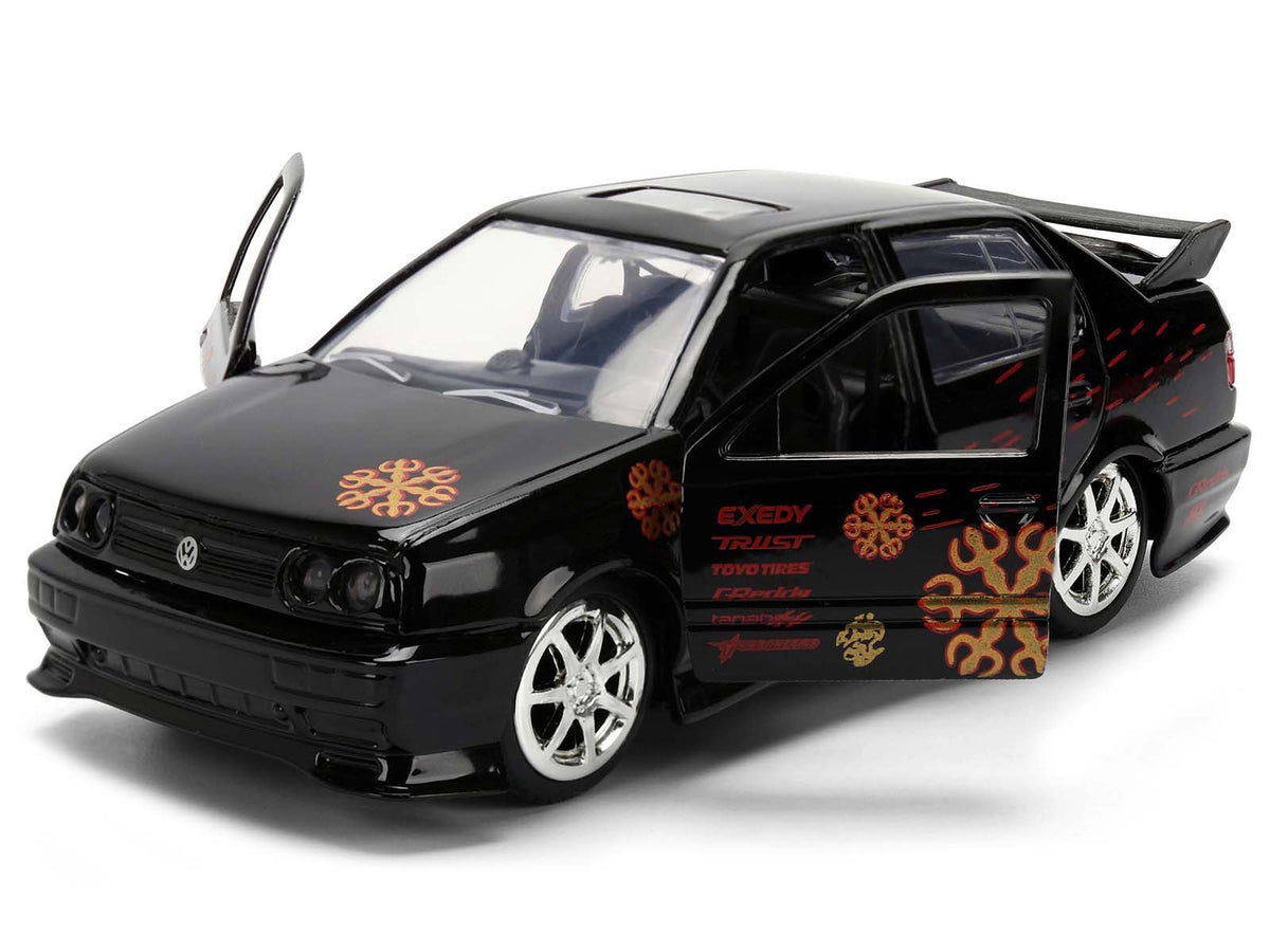 Volkswagen Jetta Black with Graphics 'Fast & Furious Remix - 25th Anniversary' Series 1/32 Diecast Model Car by Jada