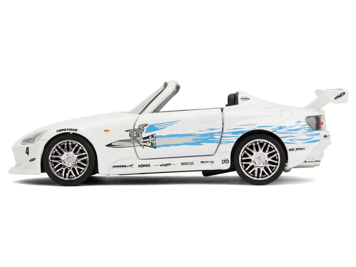 2001 Honda S2000 Convertible White with Graphics 'Fast & Furious Remix - 25th Anniversary' Series 1/32 Diecast Model Car by Jada