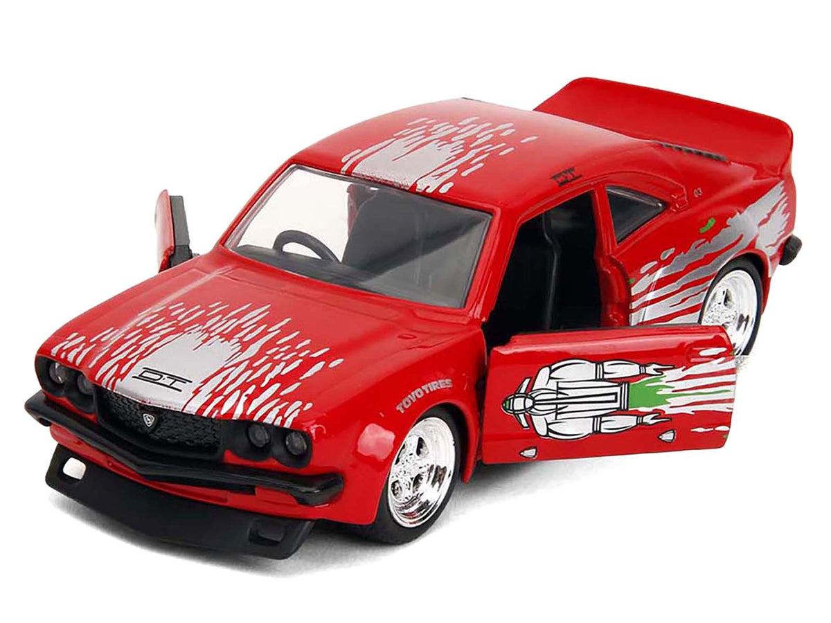 1974 Mazda RX-3 Red with Graphics 'Fast & Furious' Series 1/32 Diecast Model Car by Jada
