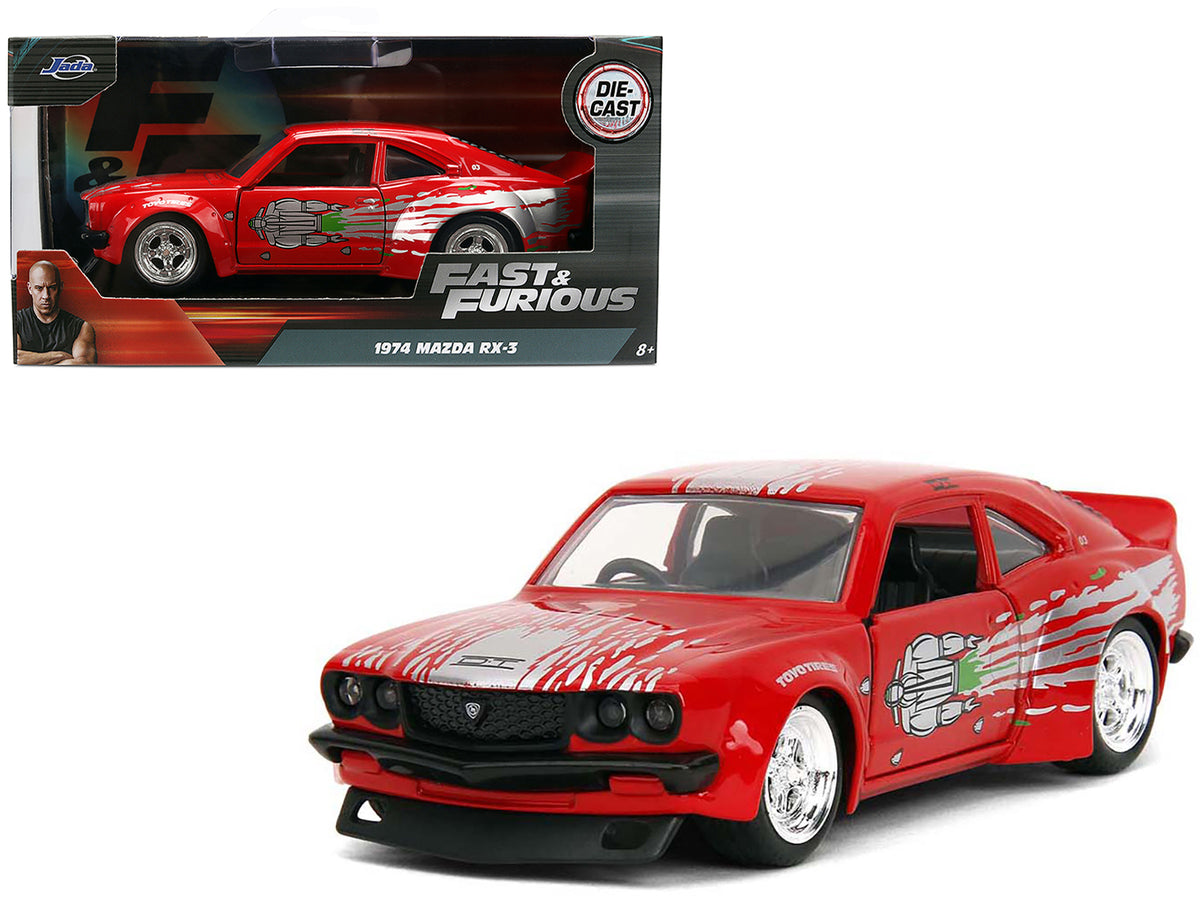 1974 Mazda RX-3 Red with Graphics 'Fast & Furious' Series 1/32 Diecast Model Car by Jada