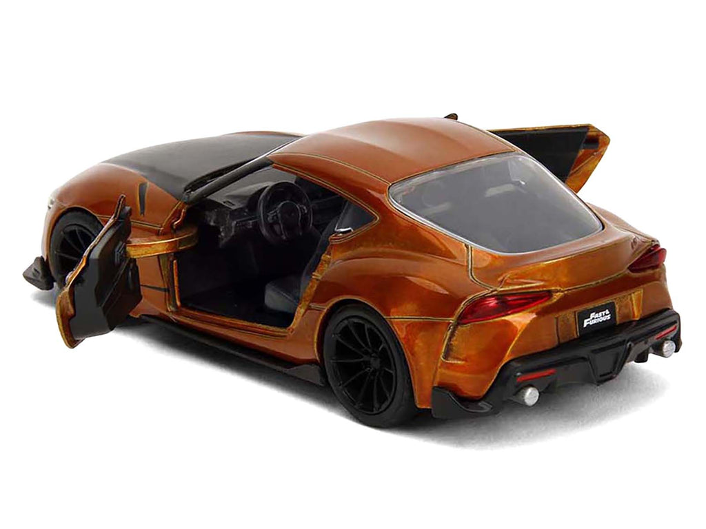 2020 Toyota Supra Orange Metallic with Black Stripes 'F9' (2021) Movie 'Fast & Furious' Series 1/32 Diecast Model Car by Jada