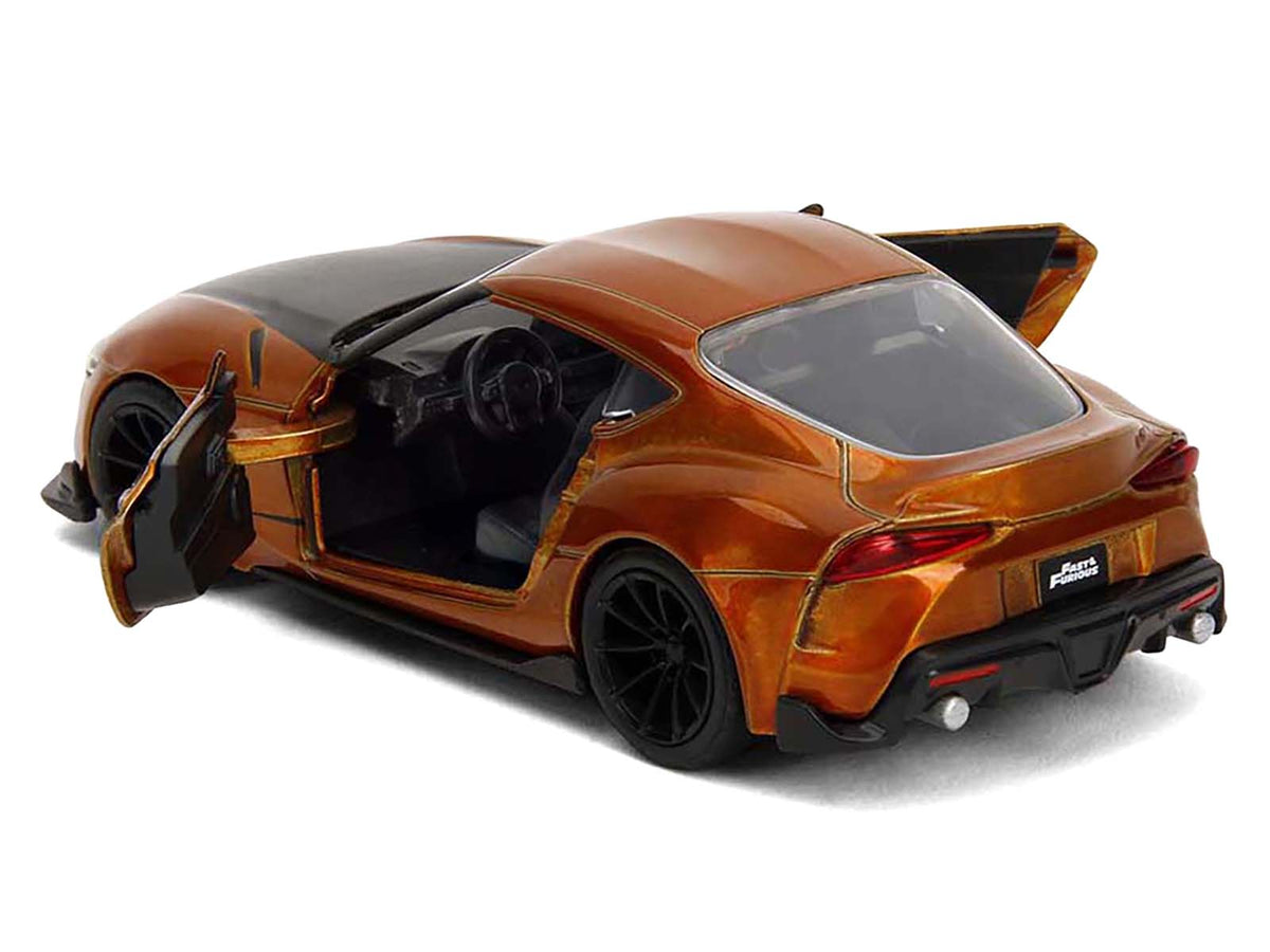 2020 Toyota Supra Orange Metallic with Black Stripes 'F9' (2021) Movie 'Fast & Furious' Series 1/32 Diecast Model Car by Jada