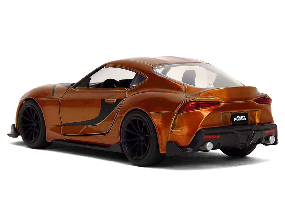 2020 Toyota Supra Orange Metallic with Black Stripes 'F9' (2021) Movie 'Fast & Furious' Series 1/32 Diecast Model Car by Jada