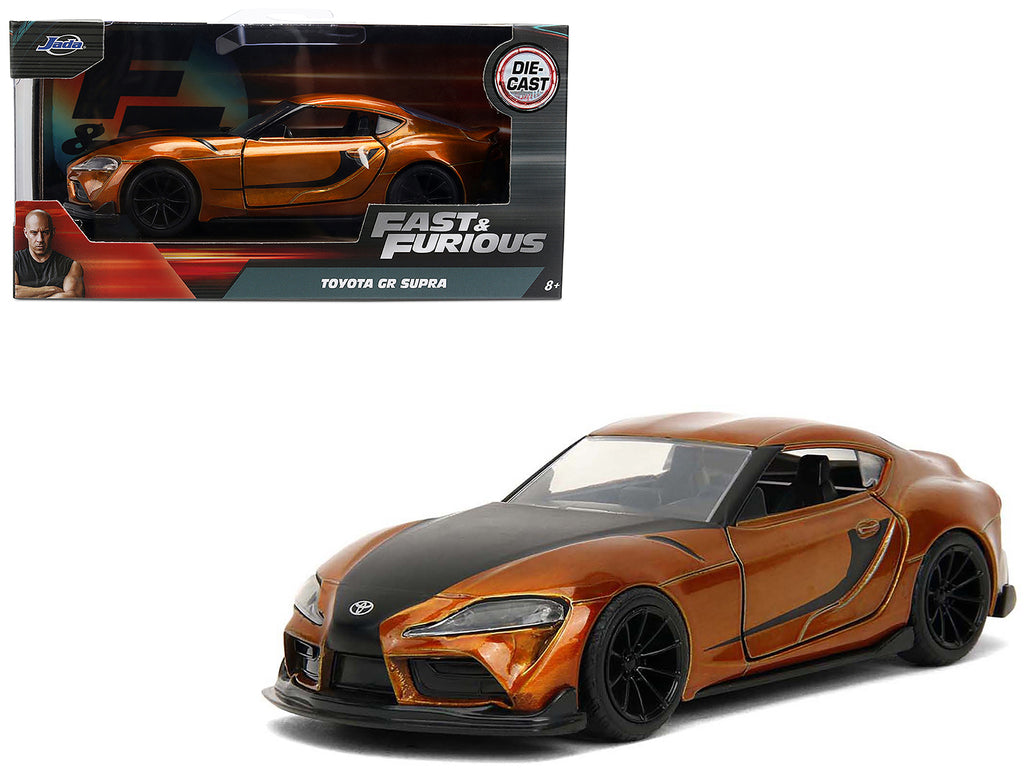 2020 Toyota Supra Orange Metallic with Black Stripes 'F9' (2021) Movie 'Fast & Furious' Series 1/32 Diecast Model Car by Jada