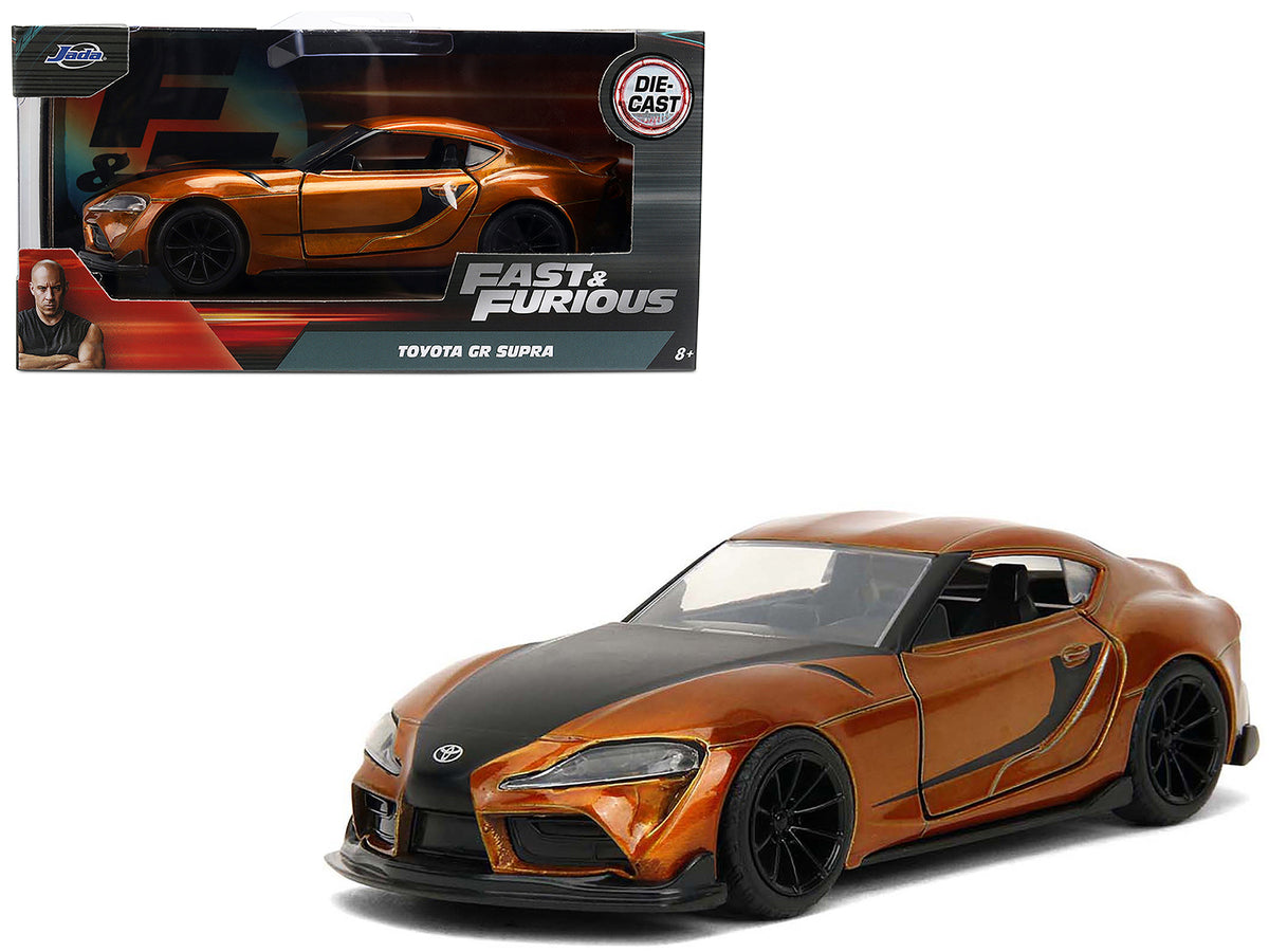 2020 Toyota Supra Orange Metallic with Black Stripes 'F9' (2021) Movie 'Fast & Furious' Series 1/32 Diecast Model Car by Jada