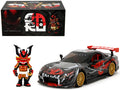 1993 Mazda RX-7 Black with Graphics 'Lab Monkeys' with Saru Diecast Figure 'Hollywood Rides' Series 1/24 Diecast Model Car by Jada
