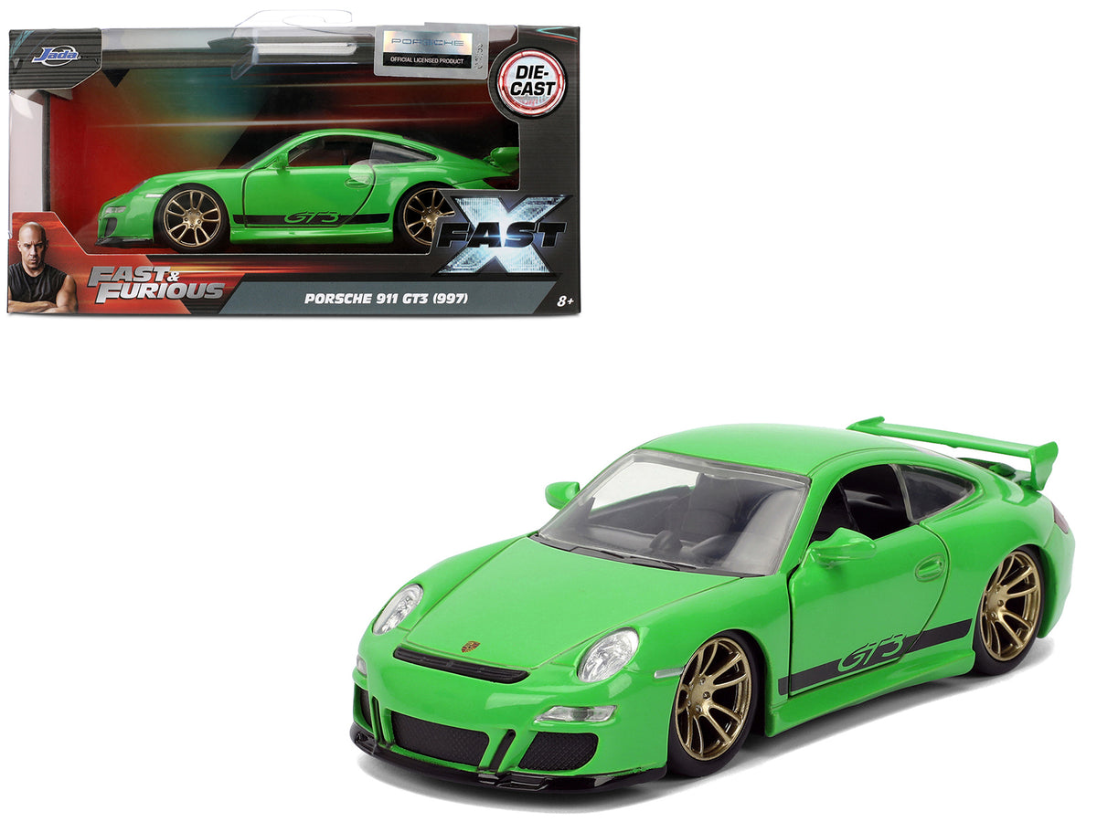 Porsche 911 GT3 (997) Green with Black Accents 'Fast X' (2023) Movie 'Fast & Furious' Series 1/32 Diecast Model Car by Jada