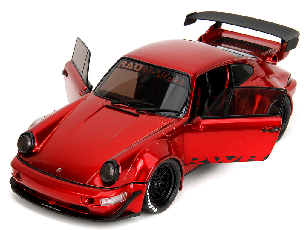 RWB Body Kit Red Metallic with Black Stripes 'Pink Slips' Series 1/18 Diecast Model Car by Jada