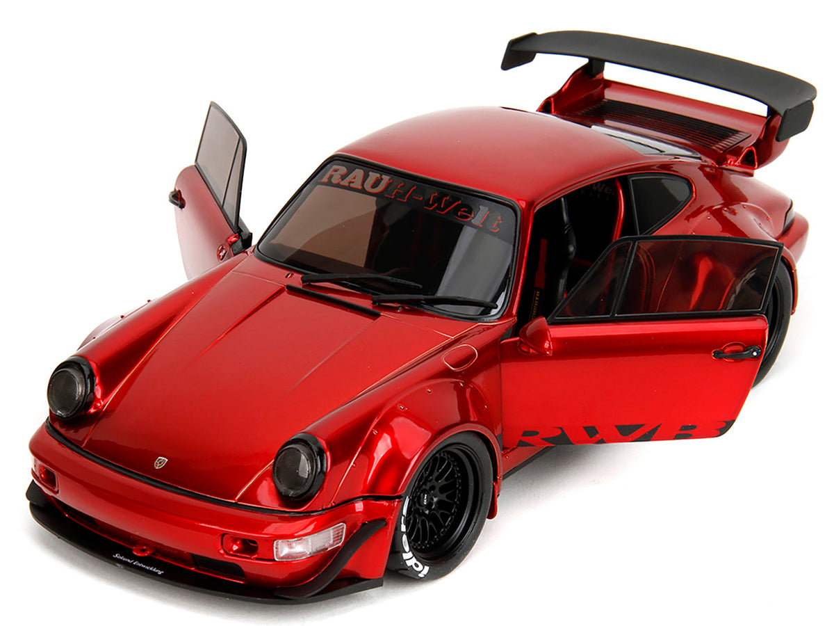 RWB Body Kit Red Metallic with Black Stripes 'Pink Slips' Series 1/18 Diecast Model Car by Jada
