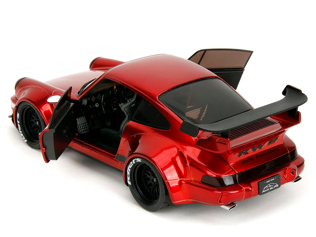 RWB Body Kit Red Metallic with Black Stripes 'Pink Slips' Series 1/18 Diecast Model Car by Jada