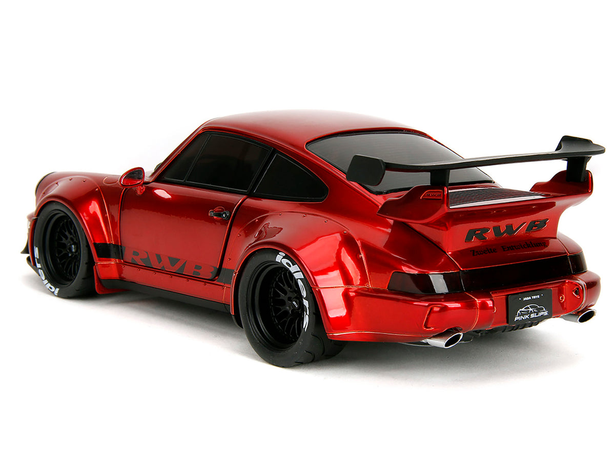 RWB Body Kit Red Metallic with Black Stripes 'Pink Slips' Series 1/18 Diecast Model Car by Jada