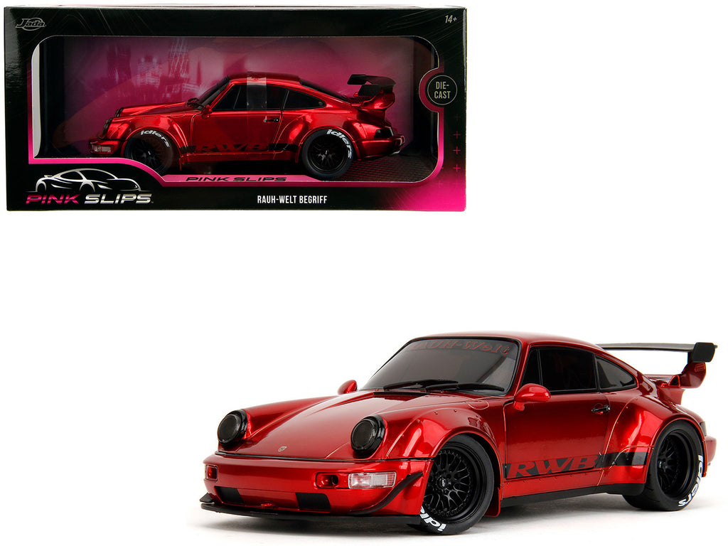 RWB Body Kit Red Metallic with Black Stripes 'Pink Slips' Series 1/18 Diecast Model Car by Jada