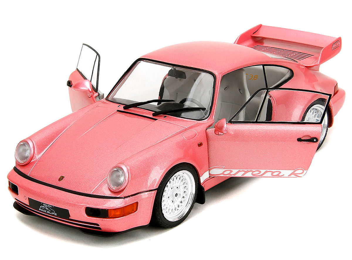 Porsche 911 Carrera RS (964) Pink Metallic with White Stripes 'Pink Slips' Series 1/18 Diecast Model Car by Jada