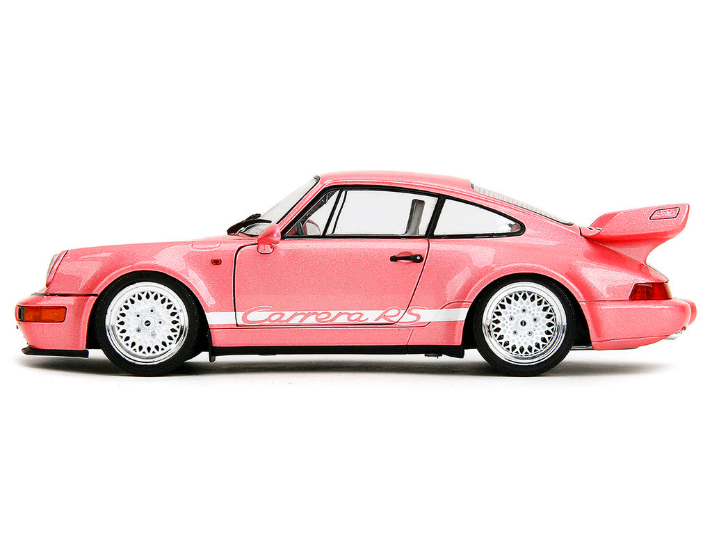 Porsche 911 Carrera RS (964) Pink Metallic with White Stripes 'Pink Slips' Series 1/18 Diecast Model Car by Jada