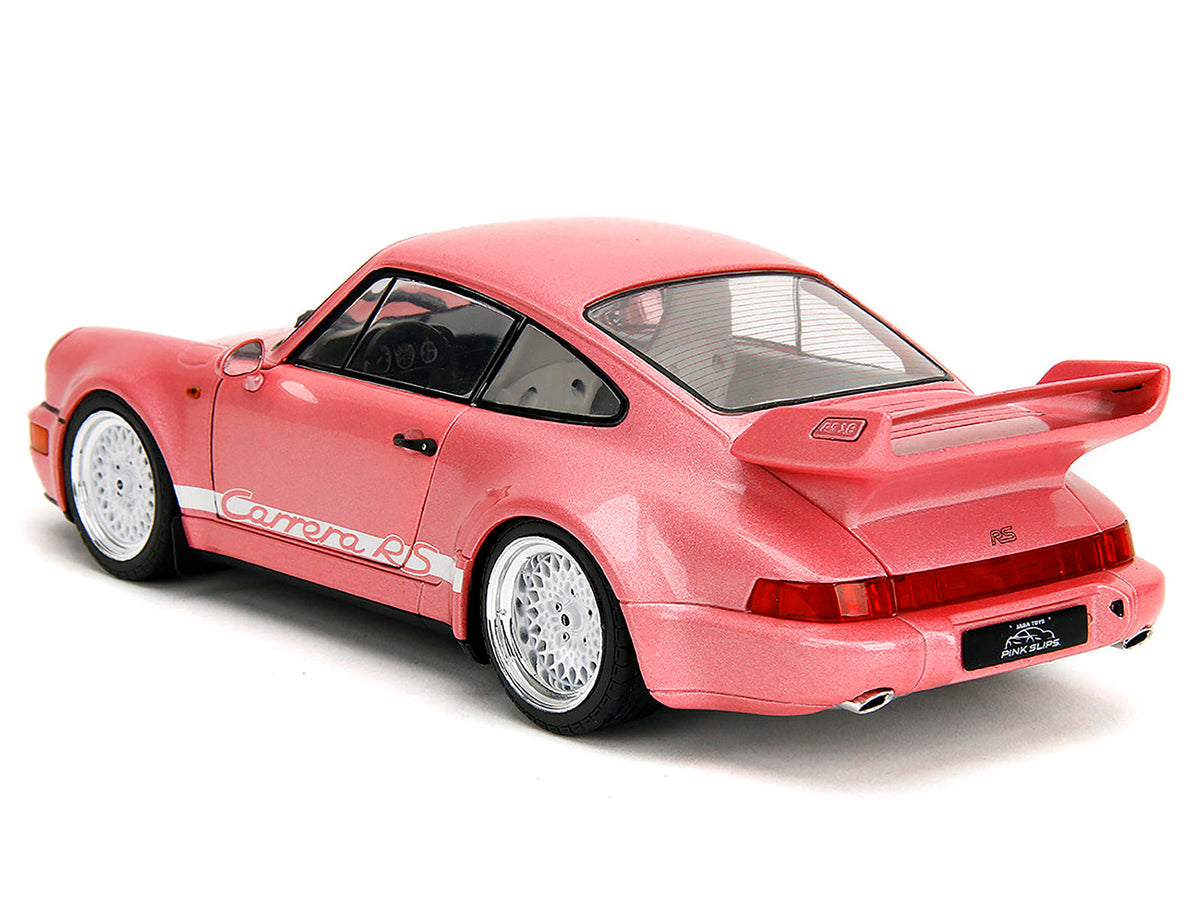 Porsche 911 Carrera RS (964) Pink Metallic with White Stripes 'Pink Slips' Series 1/18 Diecast Model Car by Jada