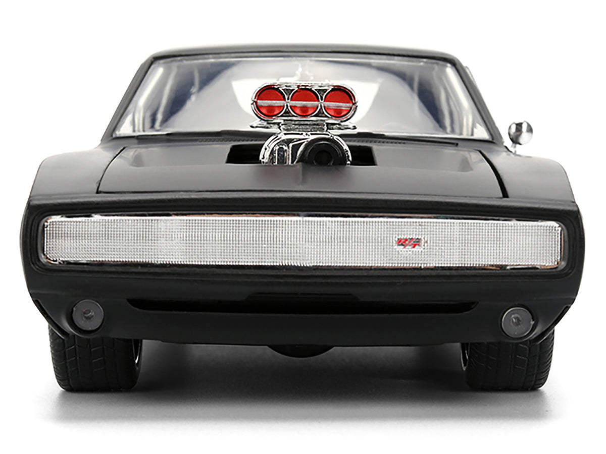 1970 Dodge Charger R/T Matt Black 'Fast & Furious' (2009) Movie 'Fast & Furious' Series 1/24 Diecast Model Car by Jada