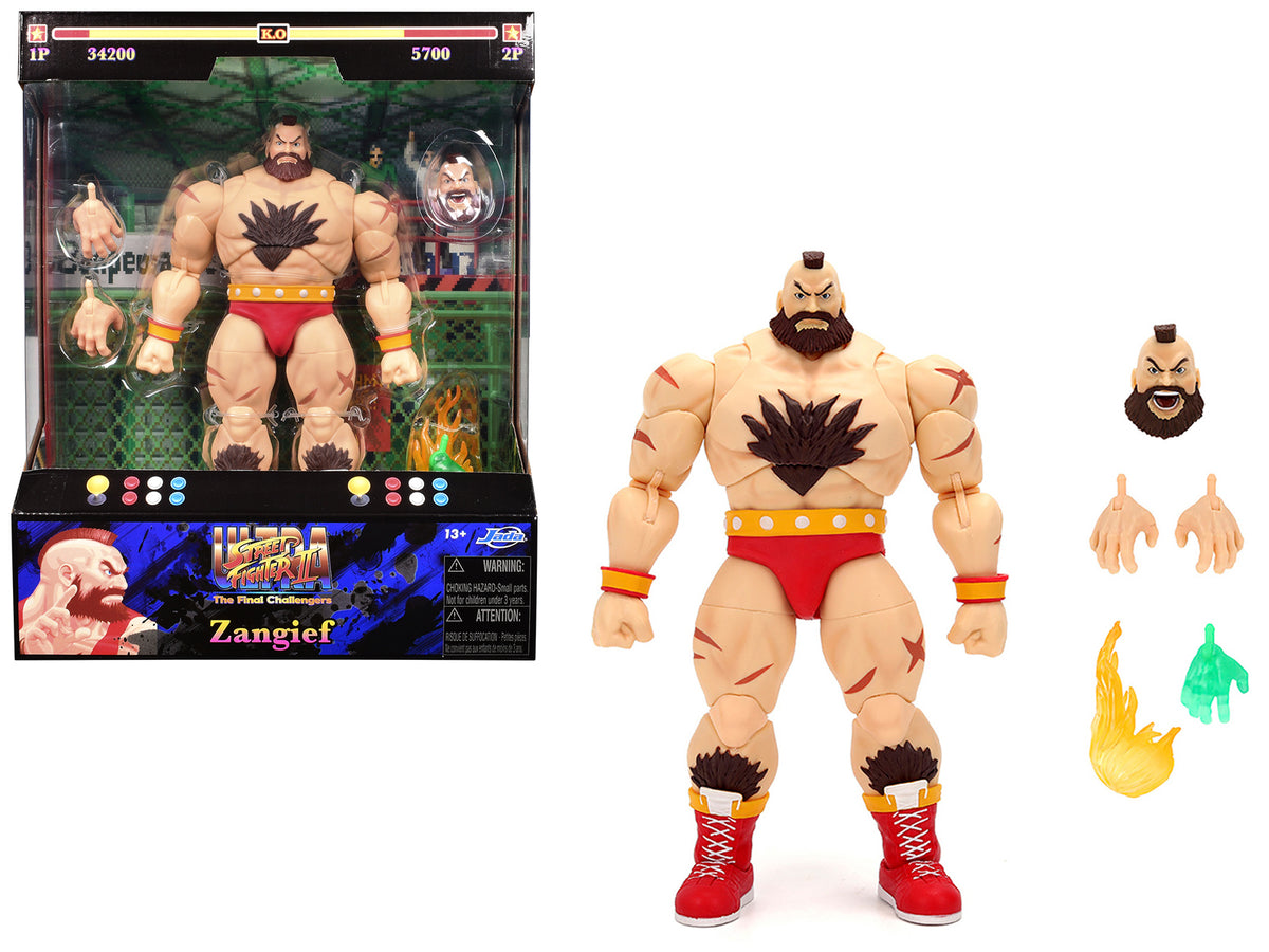 Zangief 7.5' Moveable Figure with Accessories and Alternate Head and Hands 'Ultra Street Fighter II: The Final Challengers' (2017) Video Game Model by Jada