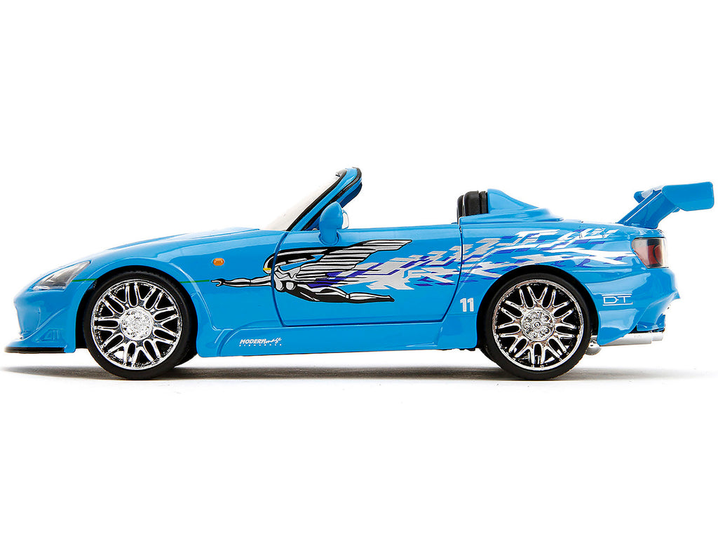 2001 Honda S2000 Convertible Blue with Graphics 'Fast & Furious Remix' Series 1/24 Diecast Model Car by Jada