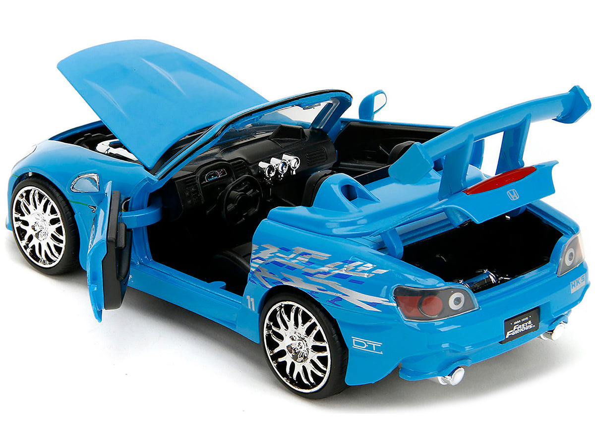 2001 Honda S2000 Convertible Blue with Graphics 'Fast & Furious Remix' Series 1/24 Diecast Model Car by Jada
