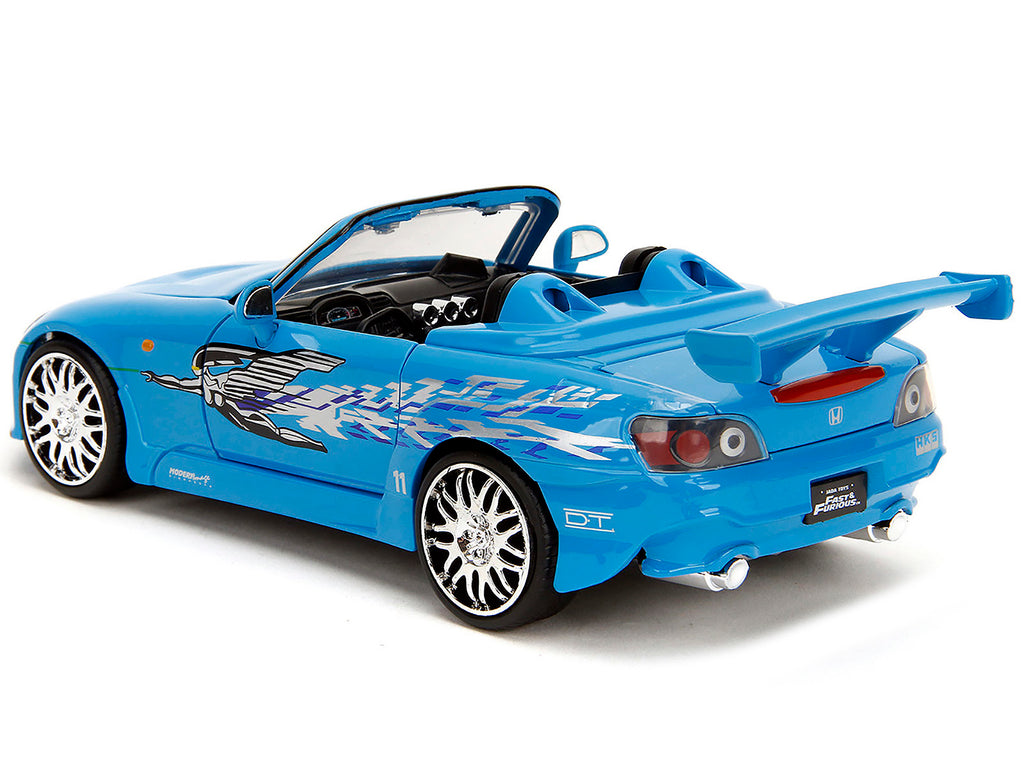 2001 Honda S2000 Convertible Blue with Graphics 'Fast & Furious Remix' Series 1/24 Diecast Model Car by Jada