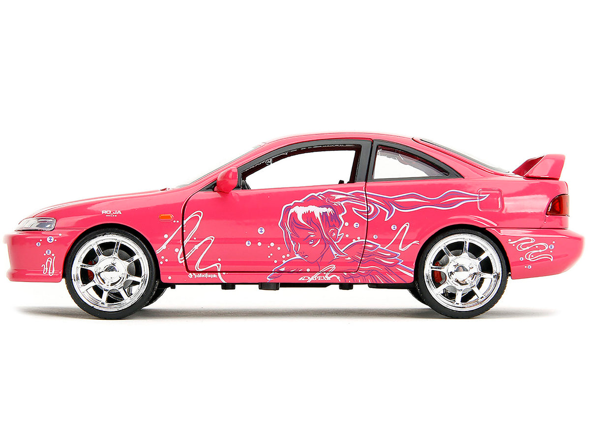 1995 Honda Integra Type R Pink with Graphics 'Fast & Furious Remix' Series 1/24 Diecast Model Car by Jada