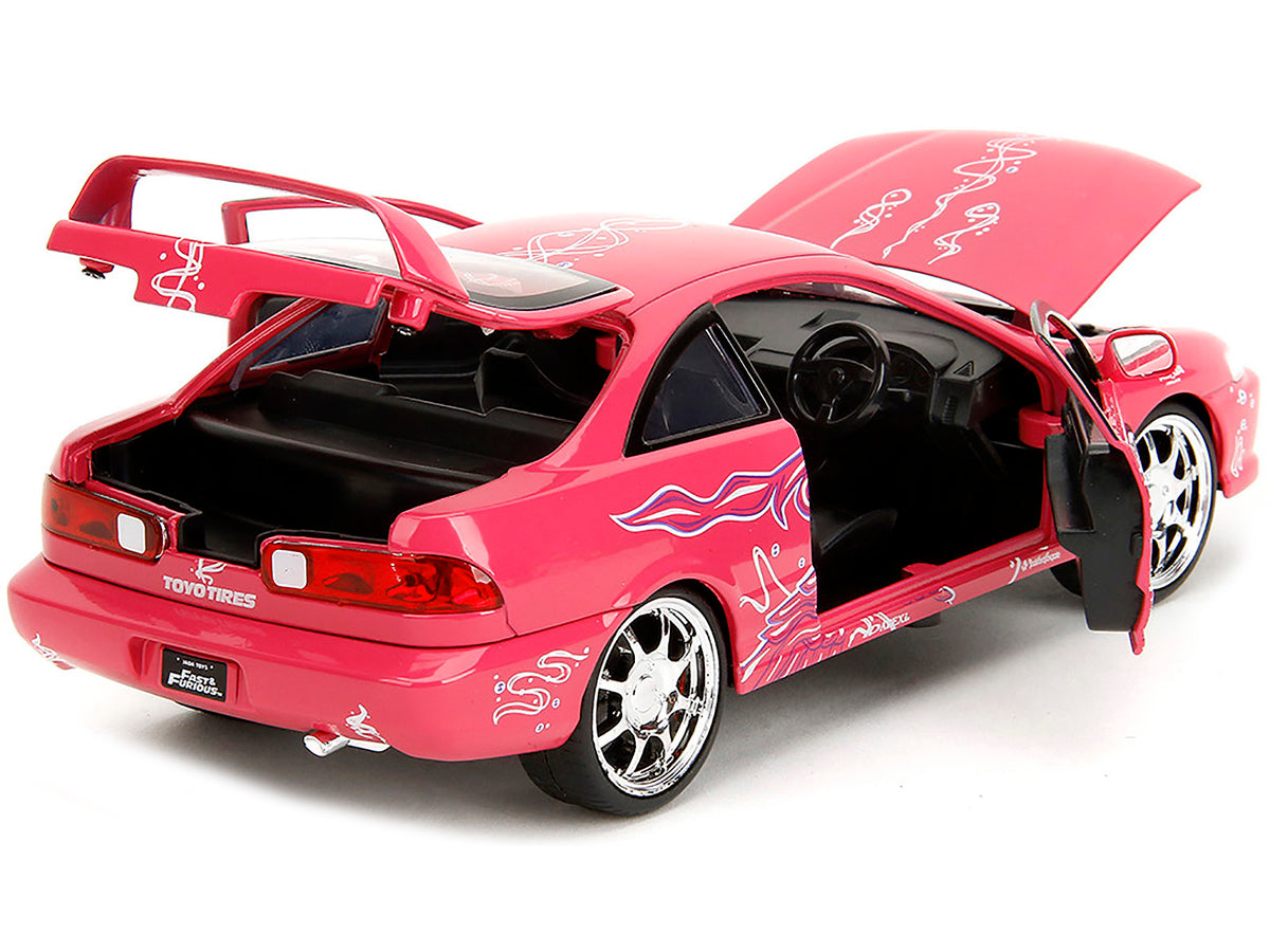 1995 Honda Integra Type R Pink with Graphics 'Fast & Furious Remix' Series 1/24 Diecast Model Car by Jada