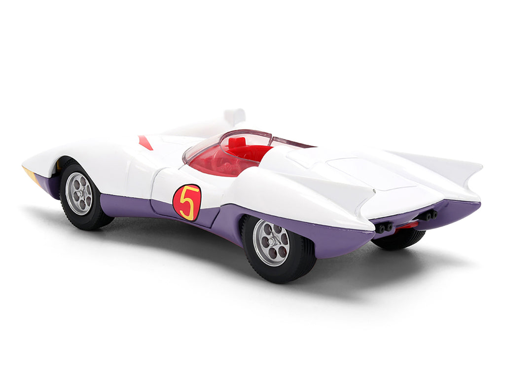 Mach 5 White with Red Stripes and Interior 'Speed Racer' (1967) TV Series 'Anime Hollywood Rides' Series 1/32 Diecast Model Car by Jada