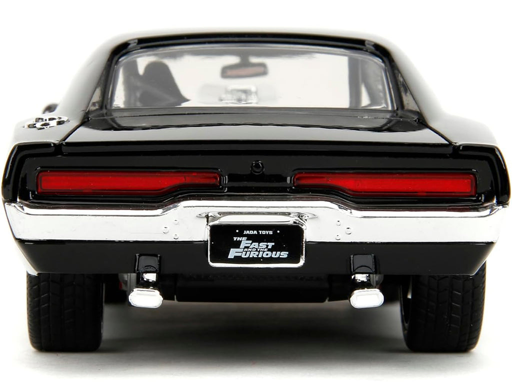 Dodge Charger R/T Black with Dom Diecast Figure 'Fast & Furious' (2009) Movie 'Hollywood Rides' Series 1/24 Diecast Model Car by Jada