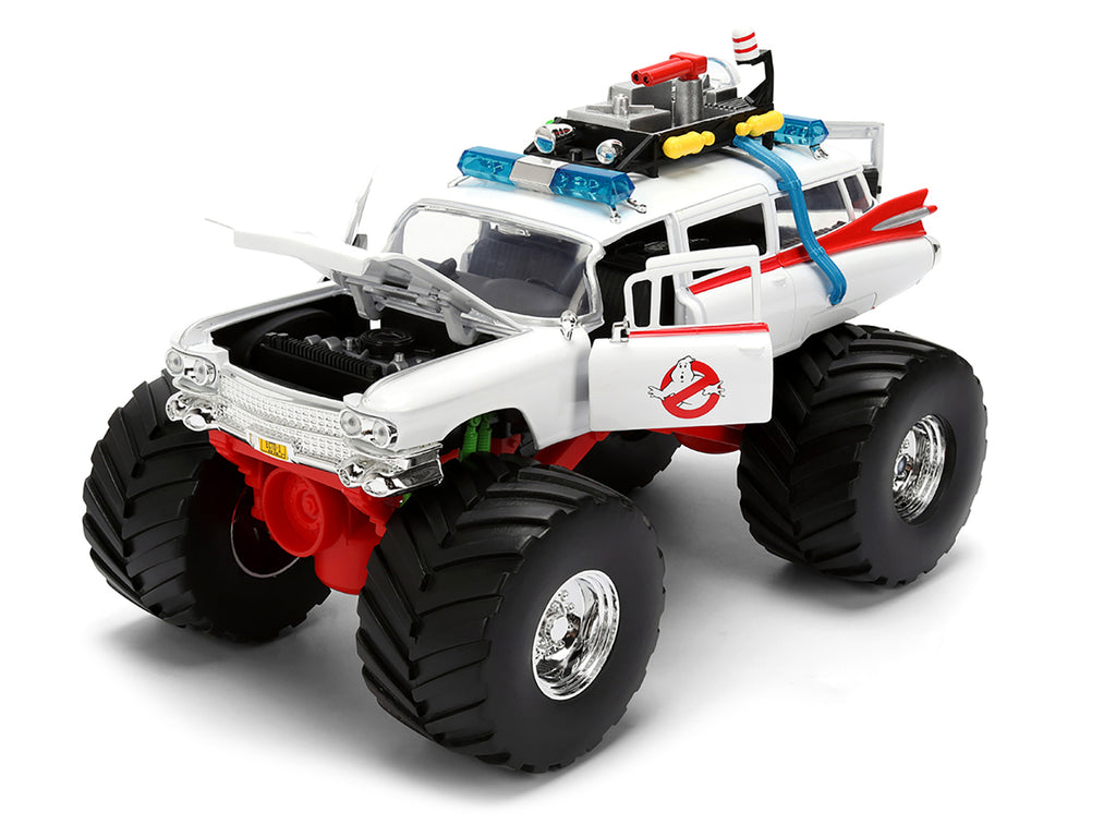 1959 Cadillac Ambulance Ecto-1 'Ghostbusters' (1984) Movie Monster Truck Version 'Hollywood Rides' Series 1/24 Diecast Model Car by Jada