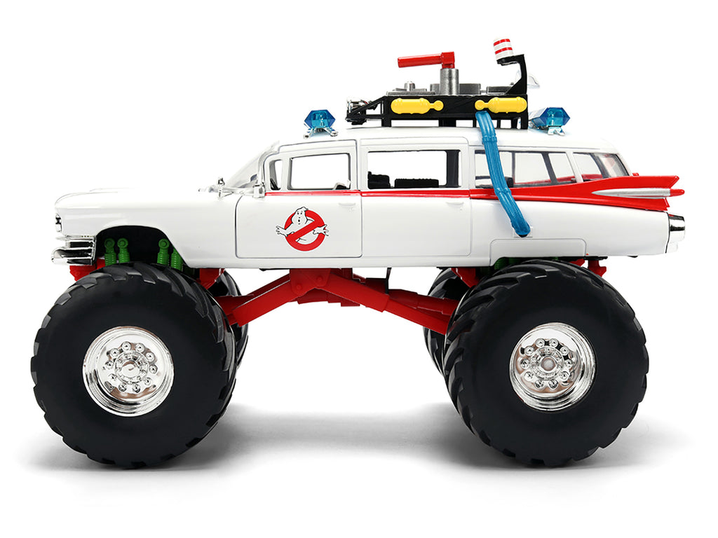 1959 Cadillac Ambulance Ecto-1 'Ghostbusters' (1984) Movie Monster Truck Version 'Hollywood Rides' Series 1/24 Diecast Model Car by Jada