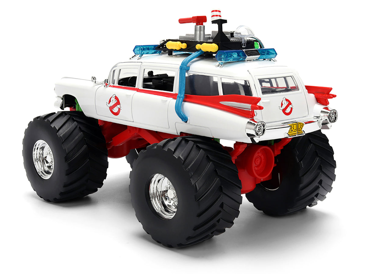 1959 Cadillac Ambulance Ecto-1 'Ghostbusters' (1984) Movie Monster Truck Version 'Hollywood Rides' Series 1/24 Diecast Model Car by Jada