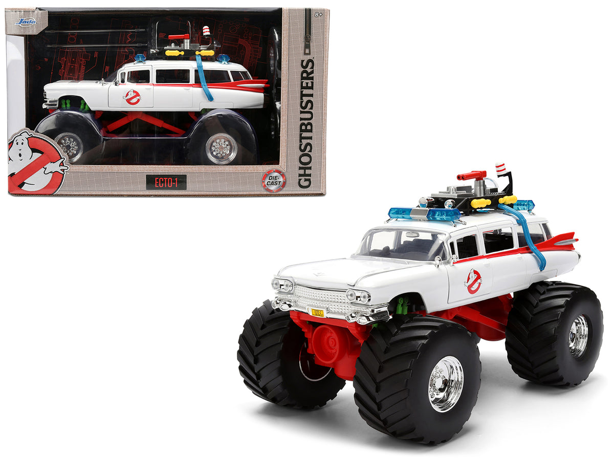 1959 Cadillac Ambulance Ecto-1 'Ghostbusters' (1984) Movie Monster Truck Version 'Hollywood Rides' Series 1/24 Diecast Model Car by Jada