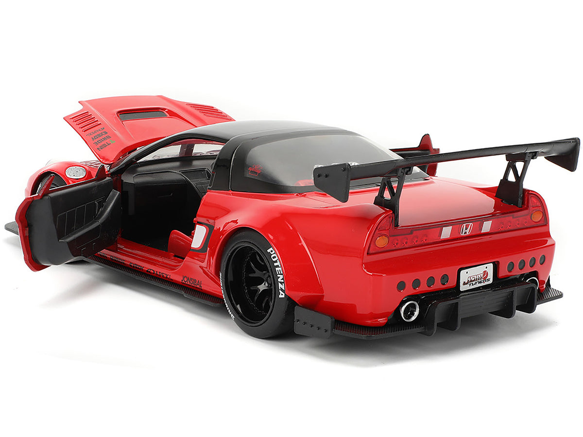 2002 Honda NSX-R RHD (Right Hand Drive) 'Bridgestone' Red with Black Top and White Stripes 'JDM Tuners' Series 1/24 Diecast Model Car by Jada